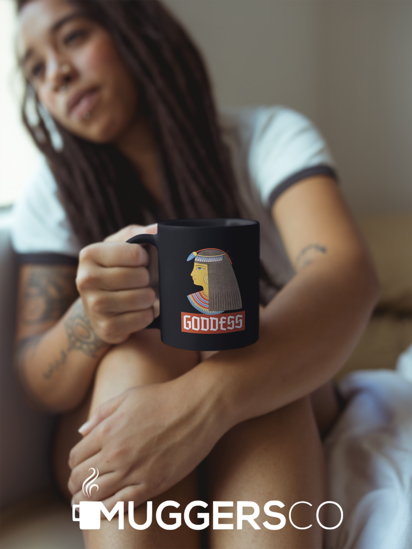 dreadlocks black coffee mug goddess 