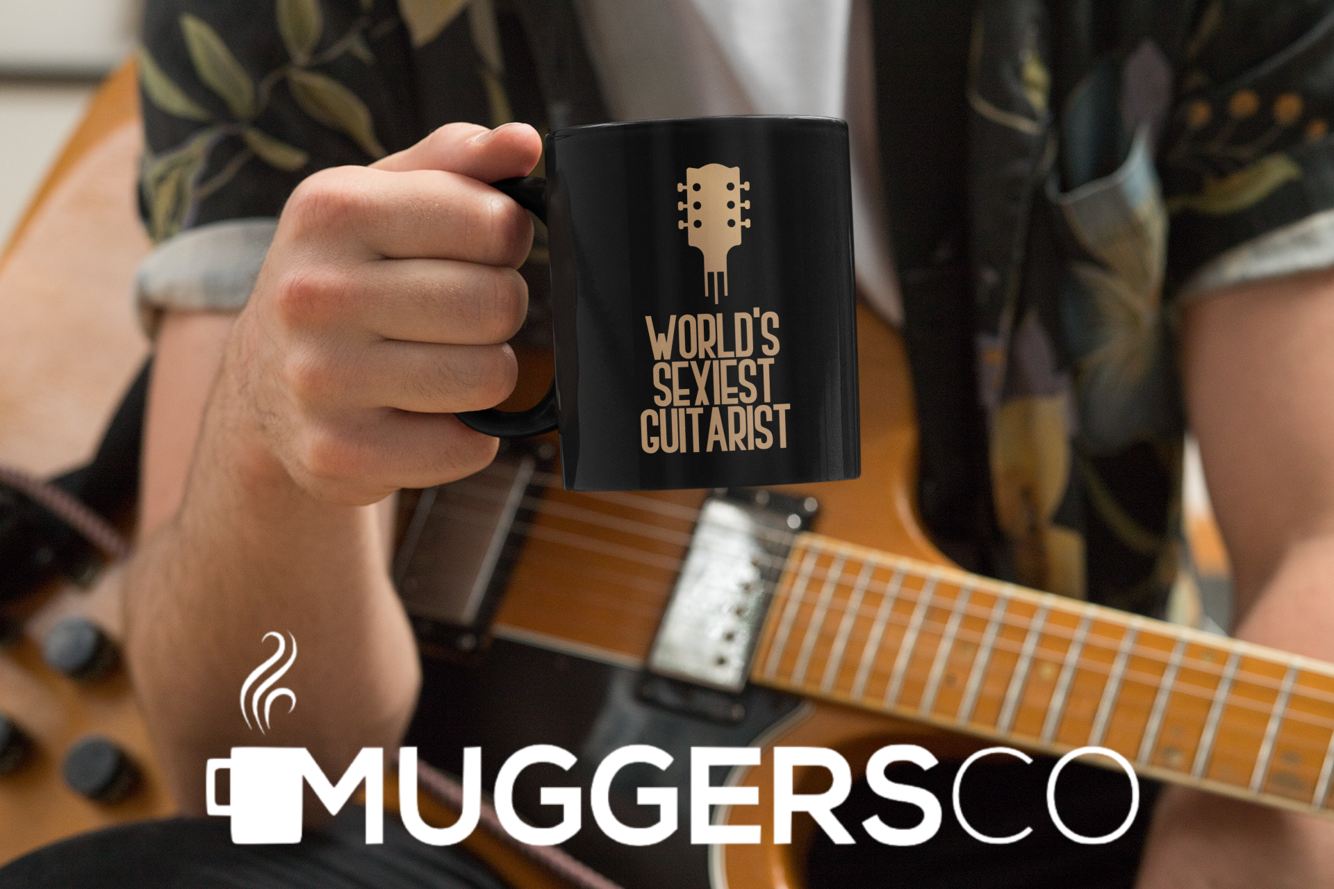 world's sexiest guitarist black coffee mug