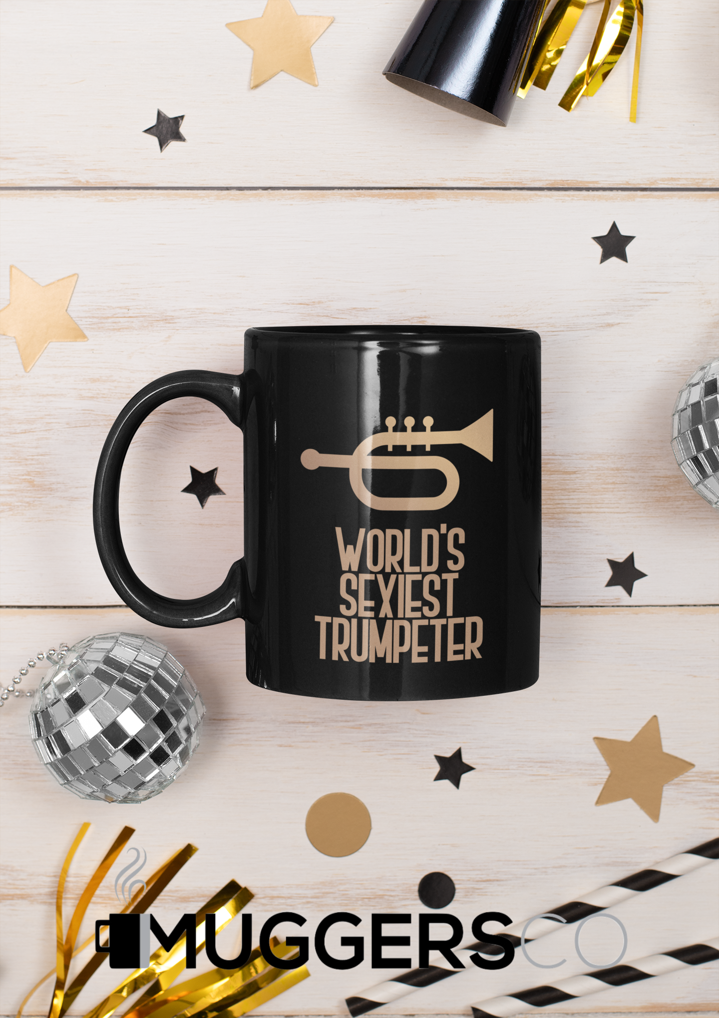 world's sexiest trumpeter black coffee mug 